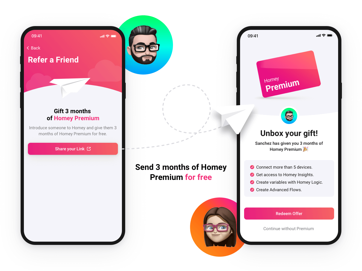 Image of a phone screen displaying two people engaged in an app.